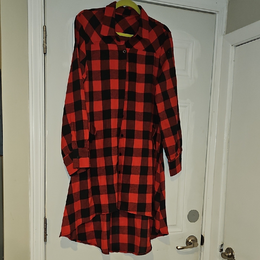 Source Unknown Red and Black Asymmetrical Dress - Picture 1 of 4